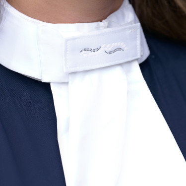 Plastron avec patch à paillettes et velcro Imperial Riding Basic femme Blanc