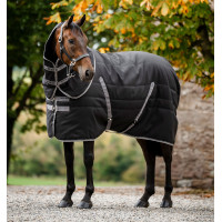 Couverture d’écurie Rambo 400 g Horseware Noir / orage / gris argent