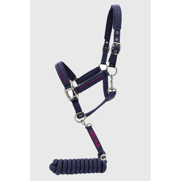 Licol et longe Harcour Amour Marine / rose Bleu
