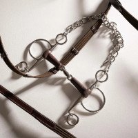 Pelham Flex dubbel gebroken kort medium 18mm 14,5cm Wit Pelham Flex dubbel gebroken kort medium 18mm 14,5cm Wit