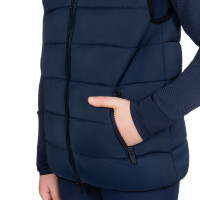 Veste sans manches Equestro technique enfant col en maille Marine blazer Bleu marine