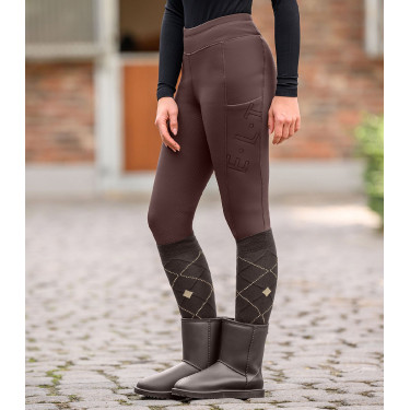 Legging d'équitation thermique ELT Rica en polaire bouclette enfant Acajou Bordeaux Legging d'équitation thermique ELT Rica en polaire bouclette enfant Acajou Bordeaux