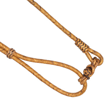 Rênes western en cuir cru tressé Pool’s Naturel Marron