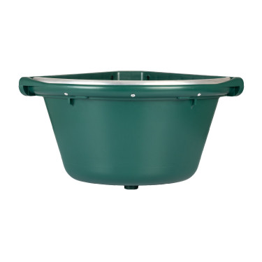 Mangeoire d’angle avec bord métallique et deux supports muraux Capacité 16 litres AmaHorse
