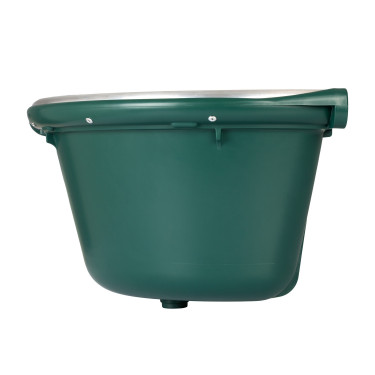 Mangeoire d’angle avec bord métallique et deux supports muraux Capacité 16 litres AmaHorse