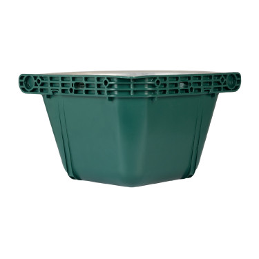 Mangeoire d’angle avec bord métallique et deux supports muraux Capacité 16 litres AmaHorse