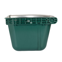 Mangeoire d’angle avec bord métallique et deux supports muraux Capacité 16 litres AmaHorse