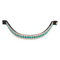 Frontalhouder Blue Crystal in leer Equestro Geweldig blauw