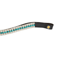 Frontalhouder Blue Crystal in leer Equestro Geweldig blauw