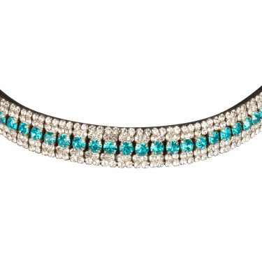 Frontalhouder Blue Crystal in leer Equestro Geweldig blauw