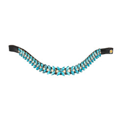Frondel Blue Jets Crystal in leer Equestro Blauwe jets