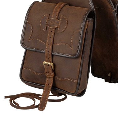 Sacoches de selle western en cuir Pool's Marron foncé