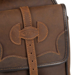 Sacoches de selle western en cuir Pool's Marron foncé