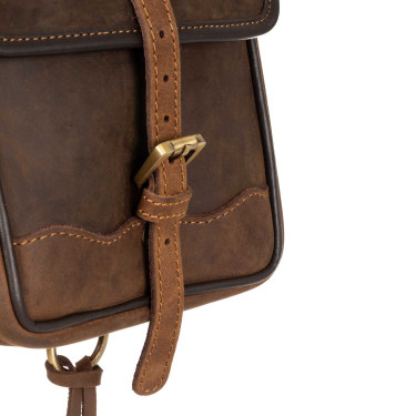 Sacoches de selle western en cuir Pool's Marron foncé