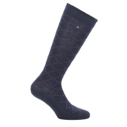 Chaussettes Equithème Résille Marine / rose Bleu