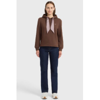 Celia Harcour hoodie met capuchon dames Kastanje Bruin