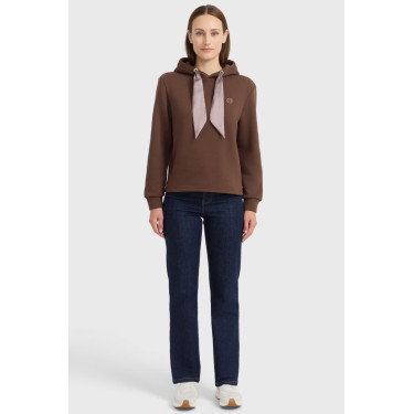 Celia Harcour hoodie met capuchon dames Kastanje Bruin