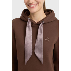 Celia Harcour hoodie met capuchon dames Kastanje Bruin