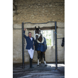 Couverture d'écurie Equithème Teddy doublée mouton synthétique Bleu marine