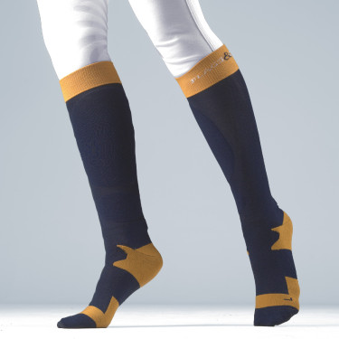Sokken Flags & Cup uniseks Emo Marine / honingkleurig Blauw
