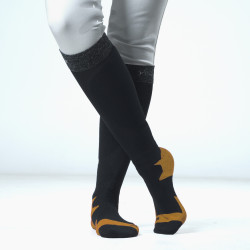Chaussettes Flags & Cup Wabana Caviar / miel Noir