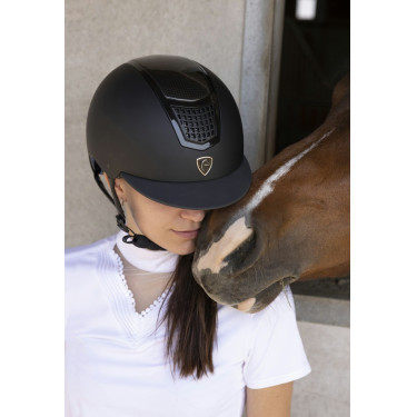 Casque Equithème Airy Noir / bleu brillant