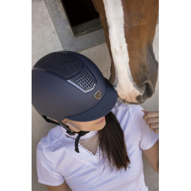Casque Equithème Airy Noir / bleu brillant