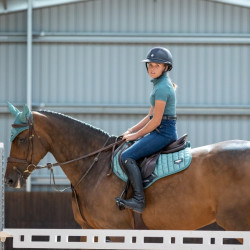 Tapis dressage LeMieux Carbon Mesh Square Sage Bleu Tapis dressage LeMieux Carbon Mesh Square Sage Bleu
