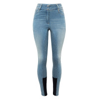 Jean Volledig siliconen zitvlak hoge taille Kaia dames Horze Blauw Jean Volledig siliconen zitvlak hoge taille Kaia dames Horze Blauw