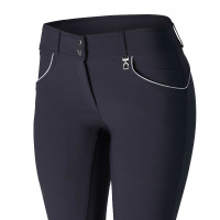 Hoge taille broek met siliconen kniestukken Aubrey Horze dames Donker marineblauw Hoge taille broek met siliconen kniestukken Aubrey Horze dames Donker marineblauw