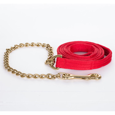 Longe en textile doublé avec chaîne simple Finn-Tack Rouge
