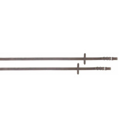 Rênes cuir lisse T de T Havane foncé Marron