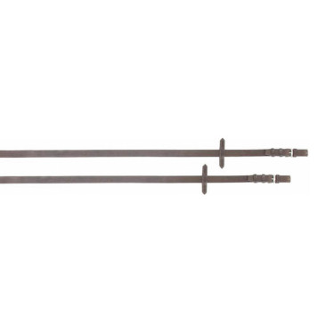 Rênes cuir lisse T de T Havane foncé Marron