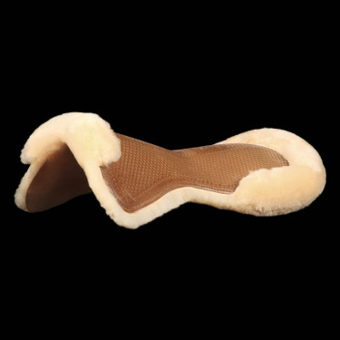 Mixte Close Contact zadelonderlegger Acavallo Classic met volledige schapenvacht Bruin / naturel
