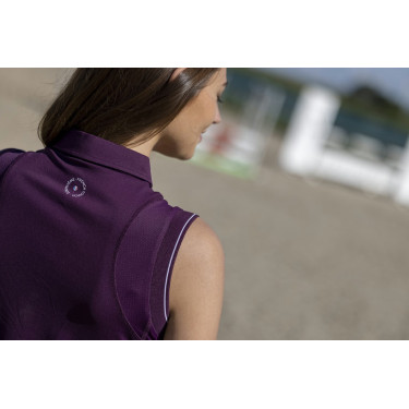 Polo Equithème Sarah sans manches Prune Violet Polo Equithème Sarah sans manches Prune Violet