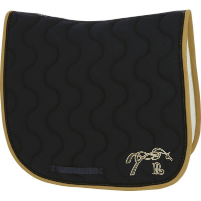 Tapis de selle Pénélope dressage Marine / galon caramel
