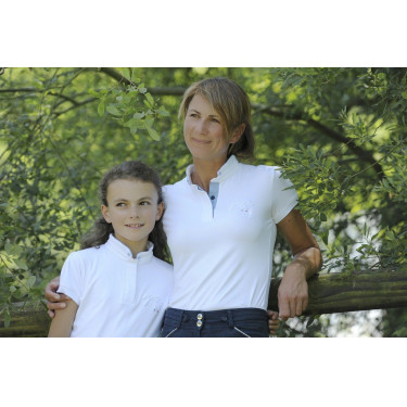Wedstrijdpolo Pénélope Madrid met korte mouwen Wit Wedstrijdpolo Pénélope Madrid met korte mouwen Wit