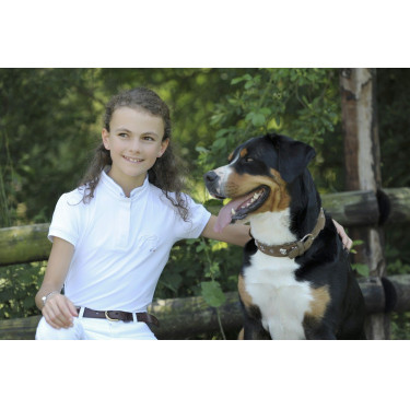 Wedstrijdpolo Pénélope Madrid met korte mouwen Wit Wedstrijdpolo Pénélope Madrid met korte mouwen Wit