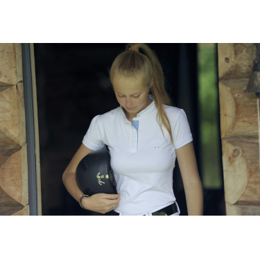 Wedstrijdpolo Pénélope Madrid met korte mouwen Wit Wedstrijdpolo Pénélope Madrid met korte mouwen Wit