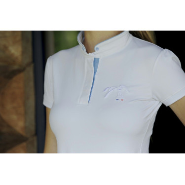 Wedstrijdpolo Pénélope Madrid met korte mouwen Wit Wedstrijdpolo Pénélope Madrid met korte mouwen Wit