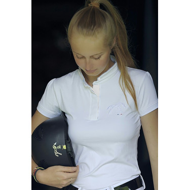 Wedstrijdpolo Pénélope Madrid met korte mouwen Wit Wedstrijdpolo Pénélope Madrid met korte mouwen Wit