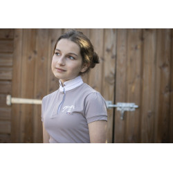 Wedstrijdpolo Pénélope Madrid met korte mouwen Taupe Bruin Wedstrijdpolo Pénélope Madrid met korte mouwen Taupe Bruin