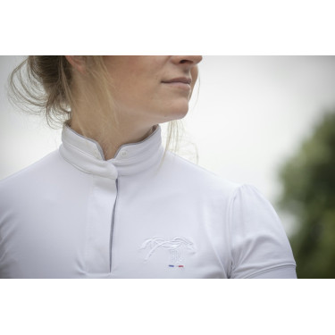 Wedstrijdpolo Pénélope Madrid met korte mouwen Wit Wedstrijdpolo Pénélope Madrid met korte mouwen Wit