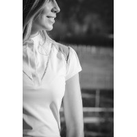 Polo de concours Pénélope Venise Blanc / taupe Polo de concours Pénélope Venise Blanc / taupe