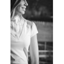 Polo de concours Pénélope Venise Blanc / taupe Polo de concours Pénélope Venise Blanc / taupe