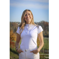 Polo de concours Pénélope Venise Blanc / taupe Polo de concours Pénélope Venise Blanc / taupe