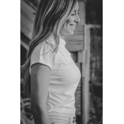 Polo de concours Pénélope Venise Blanc / taupe Polo de concours Pénélope Venise Blanc / taupe