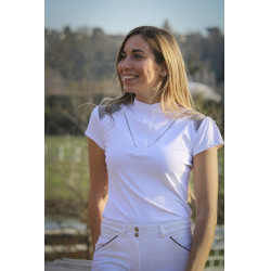 Polo de concours Pénélope Venise Blanc / taupe Polo de concours Pénélope Venise Blanc / taupe