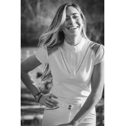 Polo de concours Pénélope Venise Blanc / taupe Polo de concours Pénélope Venise Blanc / taupe