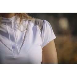 Polo de concours Pénélope Venise Blanc / taupe Polo de concours Pénélope Venise Blanc / taupe